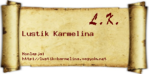 Lustik Karmelina névjegykártya